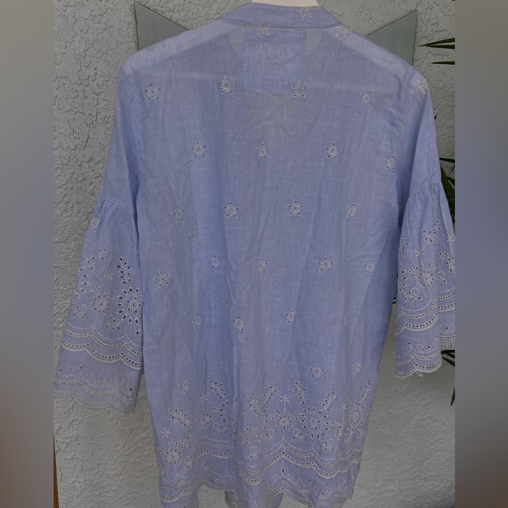 NWT Anthropology Bell Sleeves Shirt by Kyla Seo Soft Eyeleted Cotton Sz Small - Picture 6 of 16